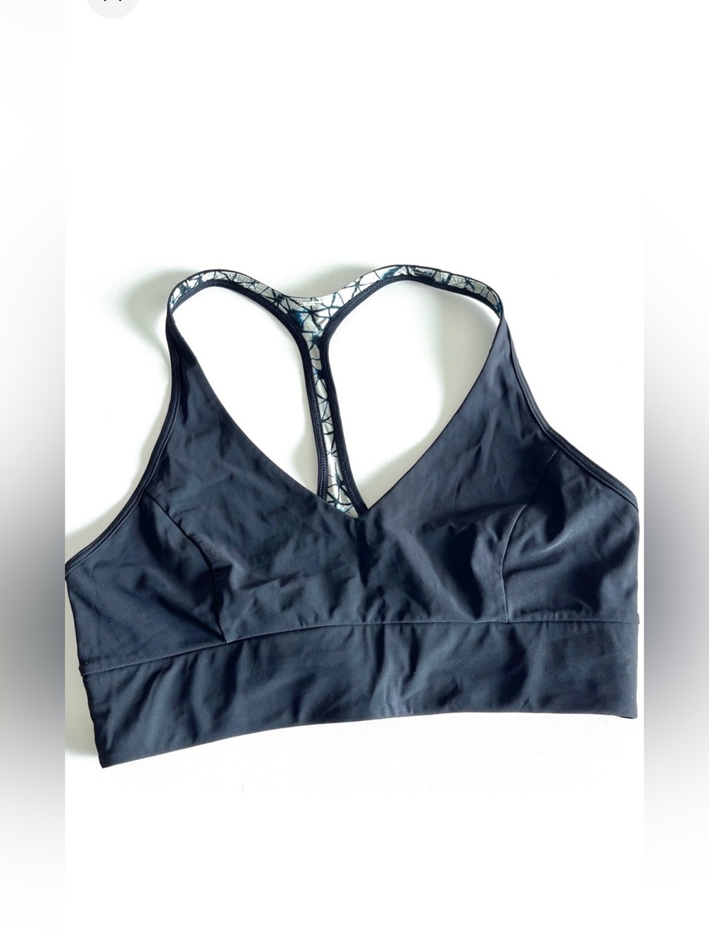 Lululemon reversible sports bra swim racerback T strap navy blue star Retreat